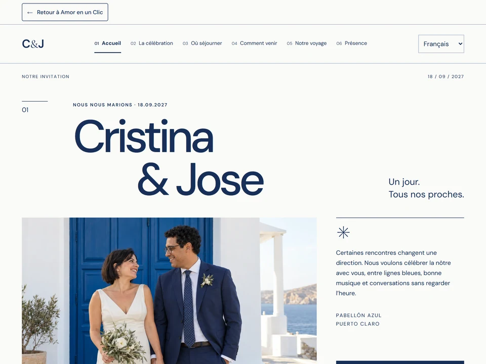 Aperçu de Indigo avec des données fictives.