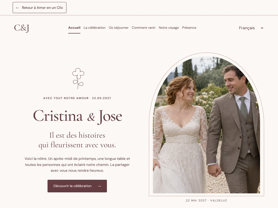Aperçu de Rosa avec des données fictives.